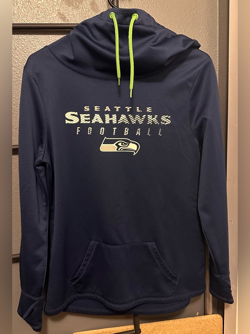 Majestic Navy Hoodie with Neon Green Accent